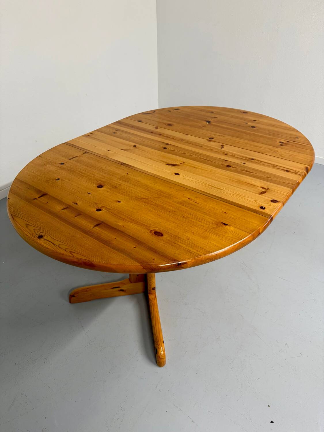 Vintage solid pine table, Scandinavian design by Rainer Daumiller, 1970s