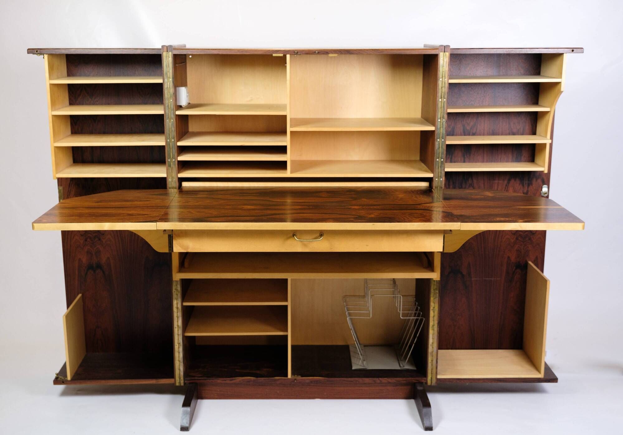 Hideaway Cabinet/Secretary Made In Rosewood, Norwegian Design From 1960s