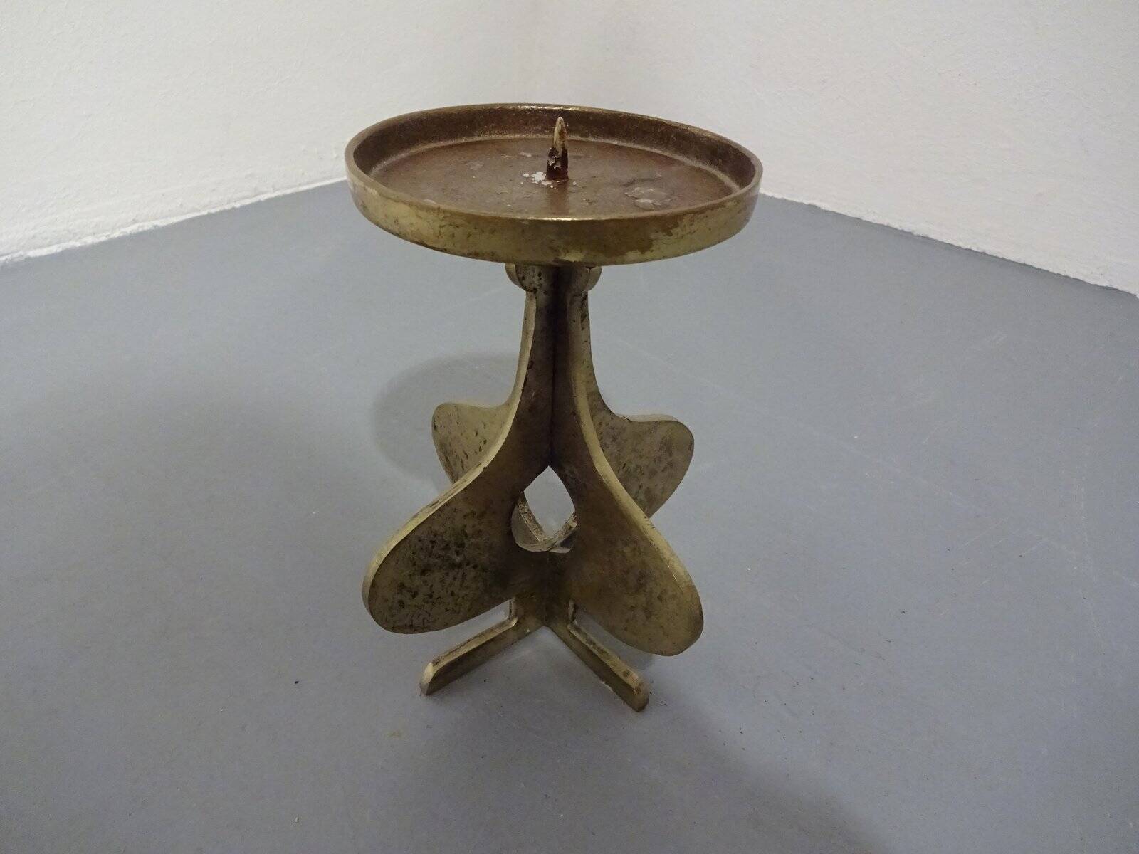 Brutalist Bronze Candleholder, 1960s