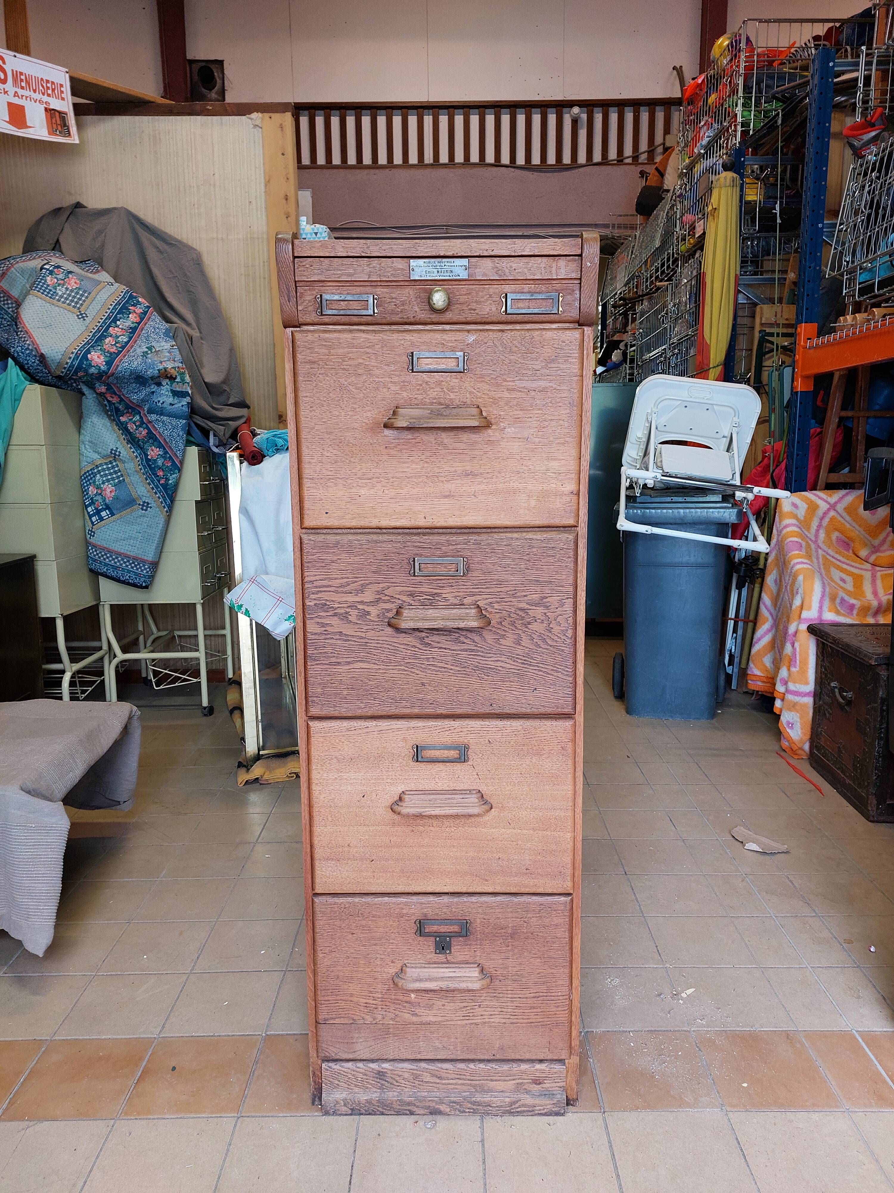 Antique trade furniture - oak filing cabinet - 1930s/40s