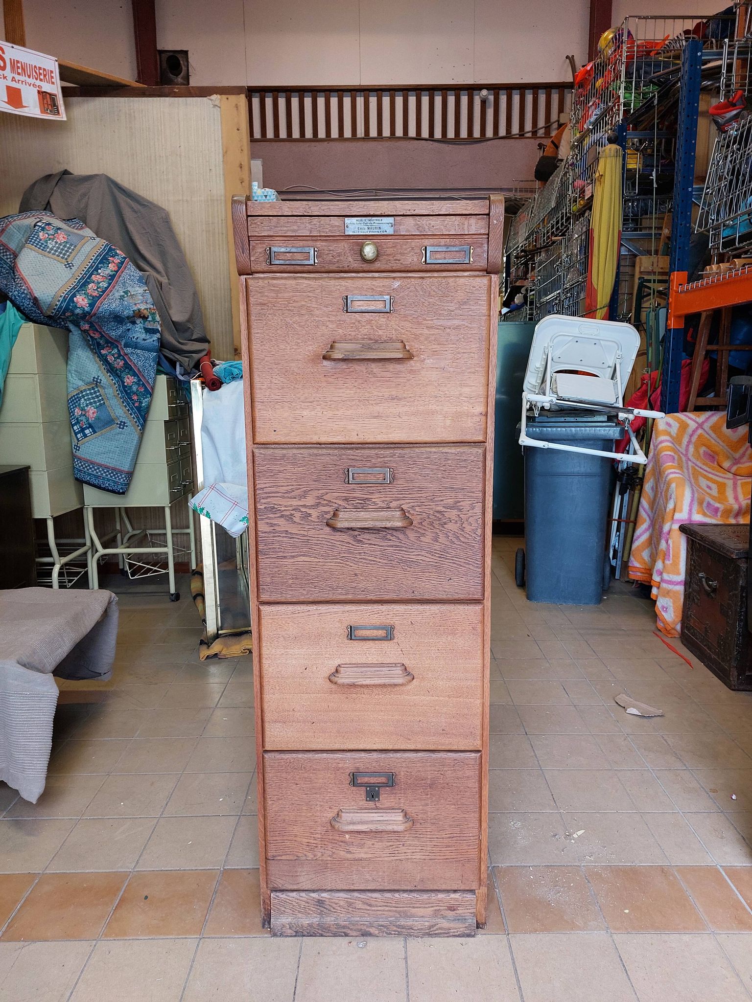 Antique trade furniture - oak filing cabinet - 1930s/40s