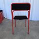Space Age Stackable Dining Chair / 1970s Red & Black Metal Chair (9 in stoc