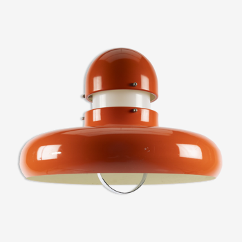 Orange space age ufo pendant lamp