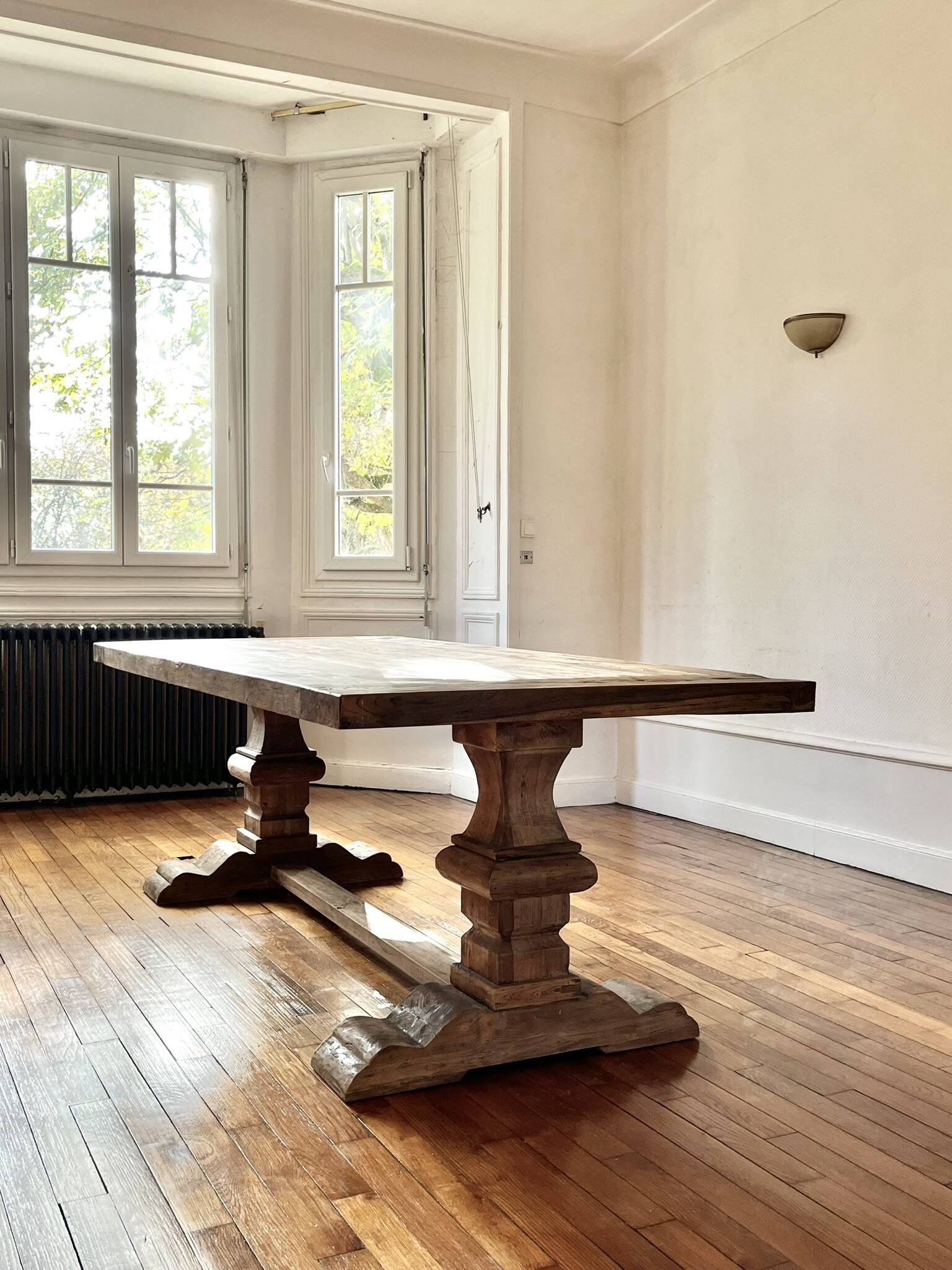 Table monastère en bois ancien - Spirito 200 par 100 cm
