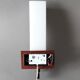 Modernist wall lamp teak, opaline and black metal 1960