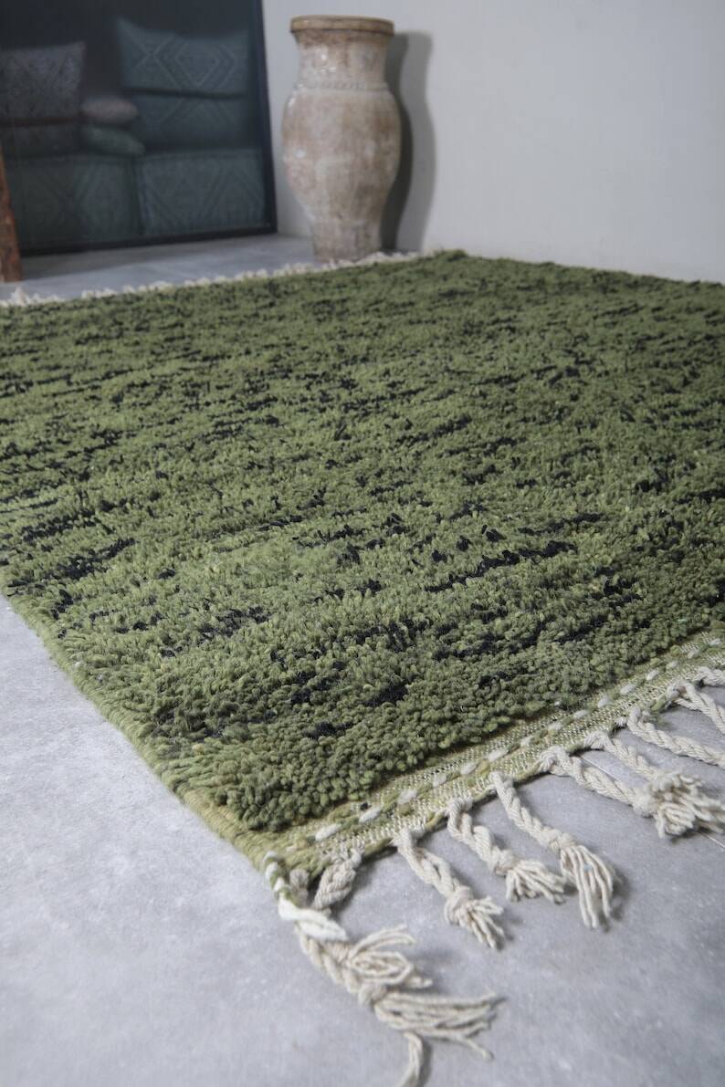 Custom green Moroccan rug