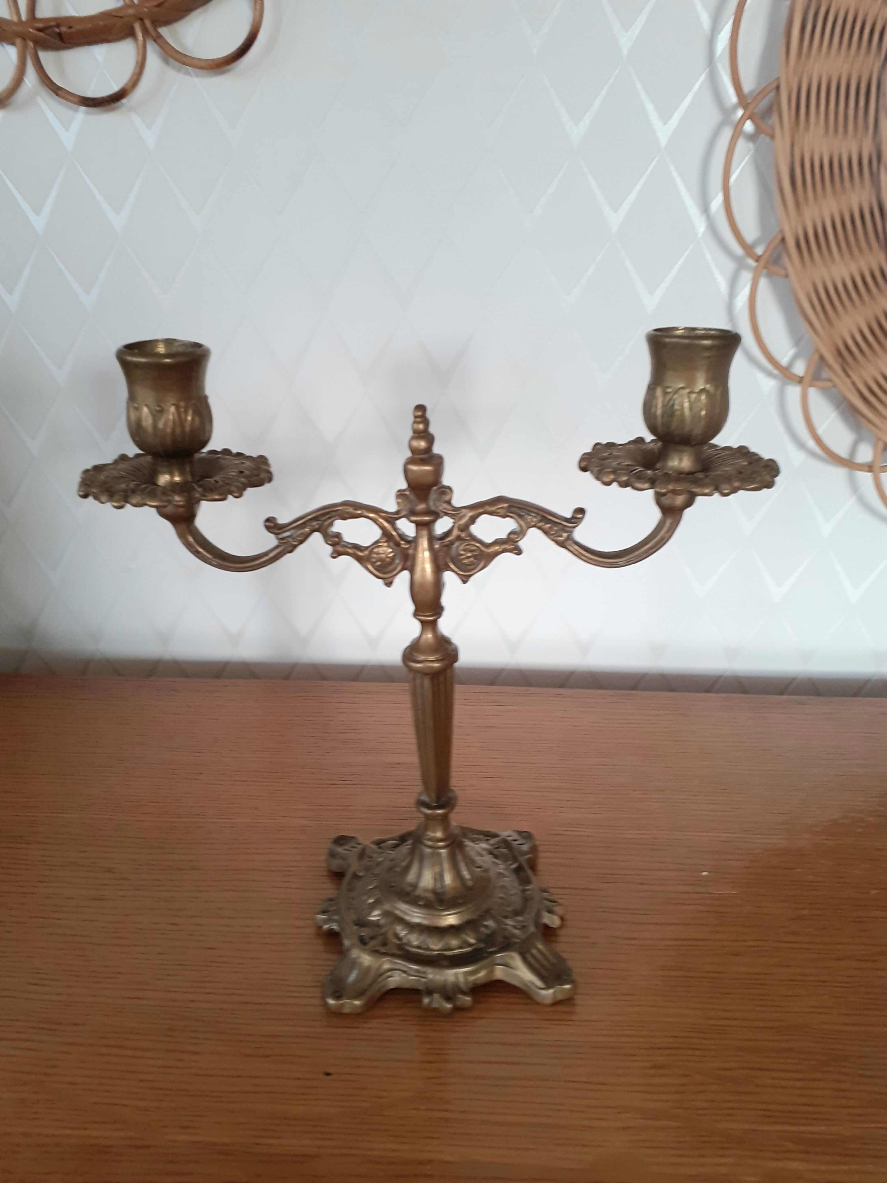 Chandelier deux feux en laiton