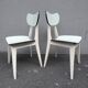 2 chairs in water green formica