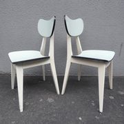 2 chairs in water green formica