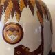 Art deco vase with monkey motifs and Keralouve palm leaf