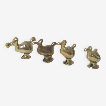 Family of brass "dodos" ducks 1960