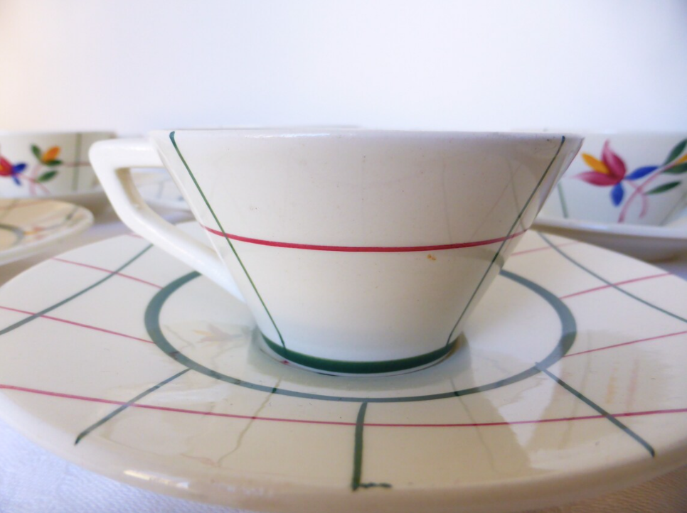 Vintage Gien Tamaris porcelain coffee set