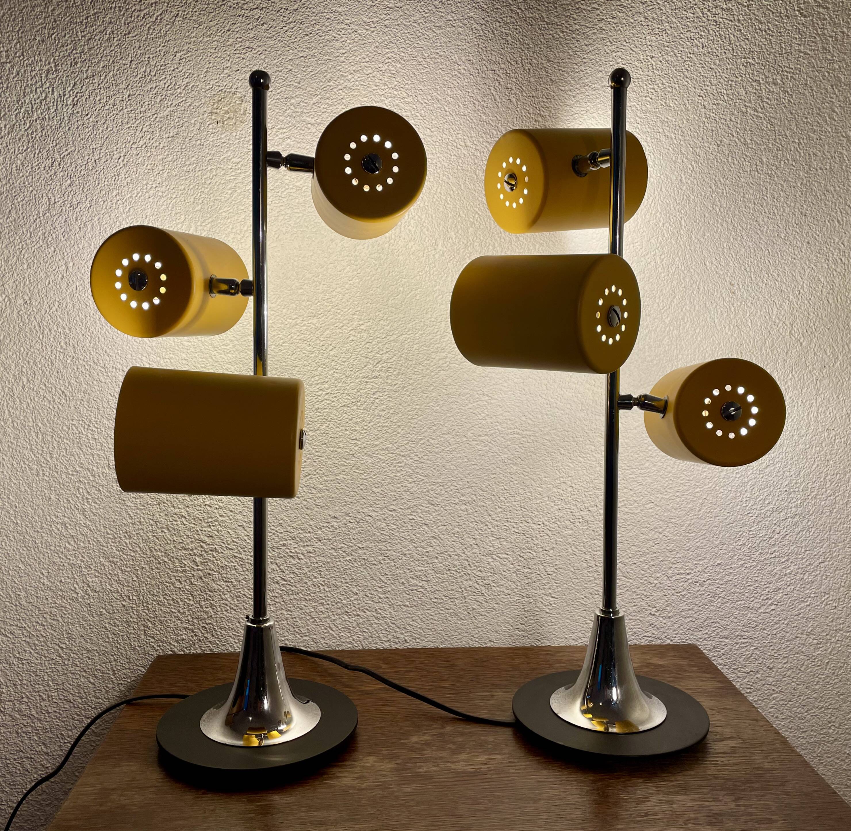 Pair of table lamps, Space Age, 60s/70s