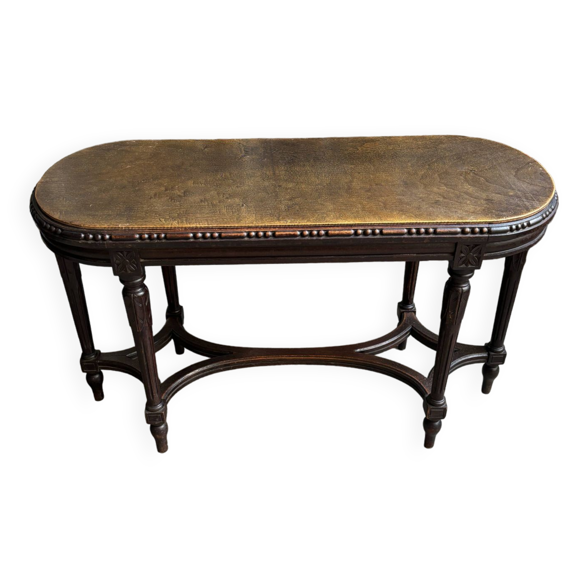Dark wood piano bench