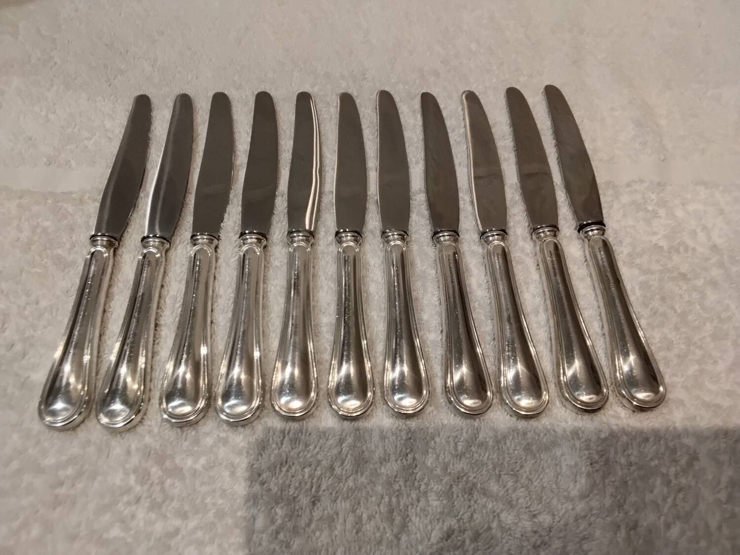 11 dessert knives with 800 silver handles, Swiss goldsmith Jezler net