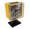 Superb yellow alarm clock on vintage 70's JAZ stand