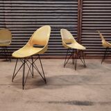 Set of 4 beige chairs by Miroslav Navràtil by Vertex