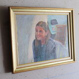 Oil on canvas laughing girl