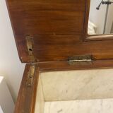 Antique Napoleon III toilet in walnut burl and marble