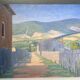 Old painting, landscape Monts du Lyonnais, signed, mid-twentieth century