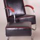 Fauteuil Bauhaus en chrome et cuir de Mücke Melder, années 1930