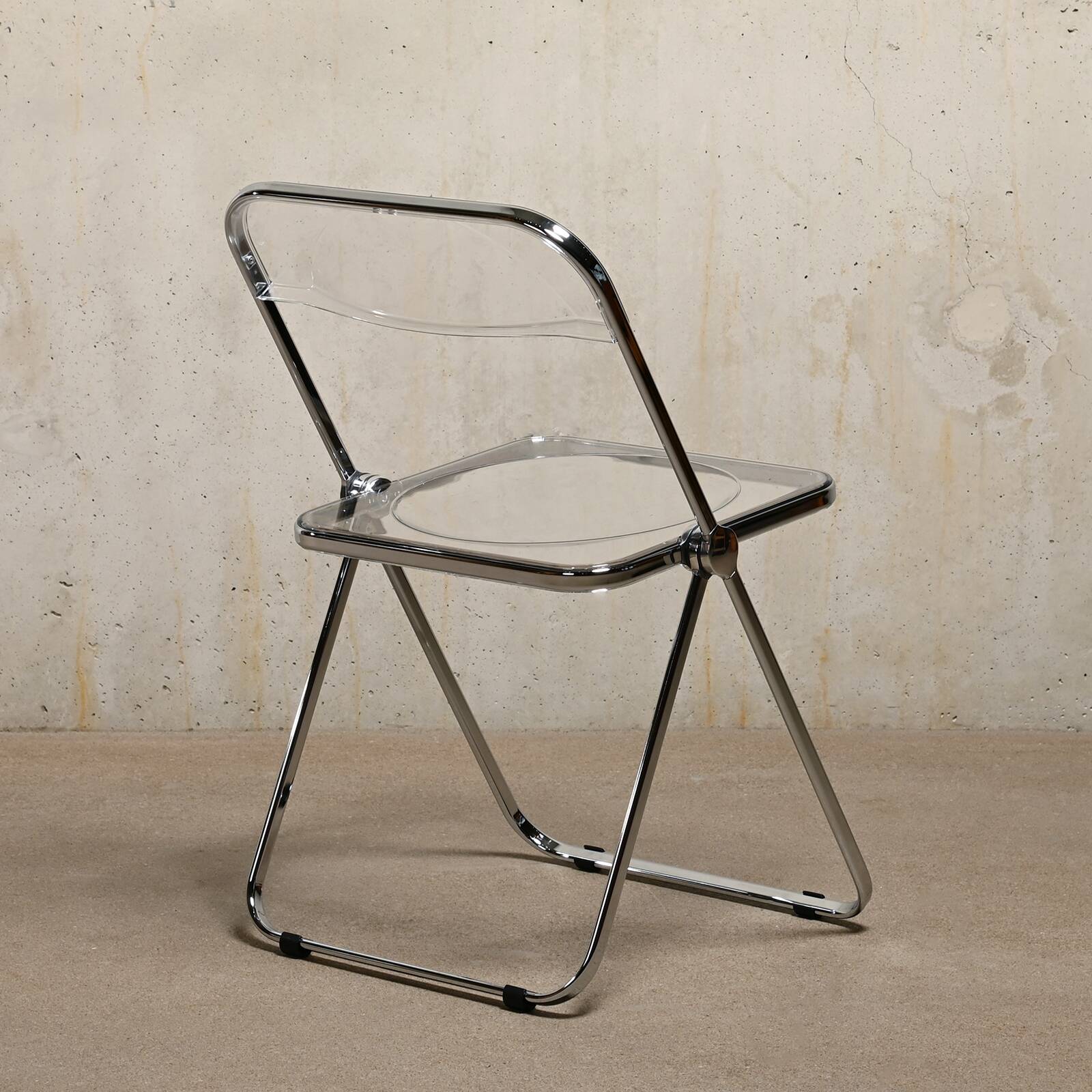 Giancarlo Piretti Plia Folding Chair Chrome for Anonima Castelli