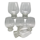 6 glasses model "fjord" by durobor transparent foot with vintage bubble