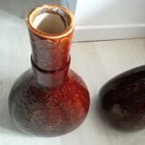 Pair of ceramic vases enamelled late 19th century