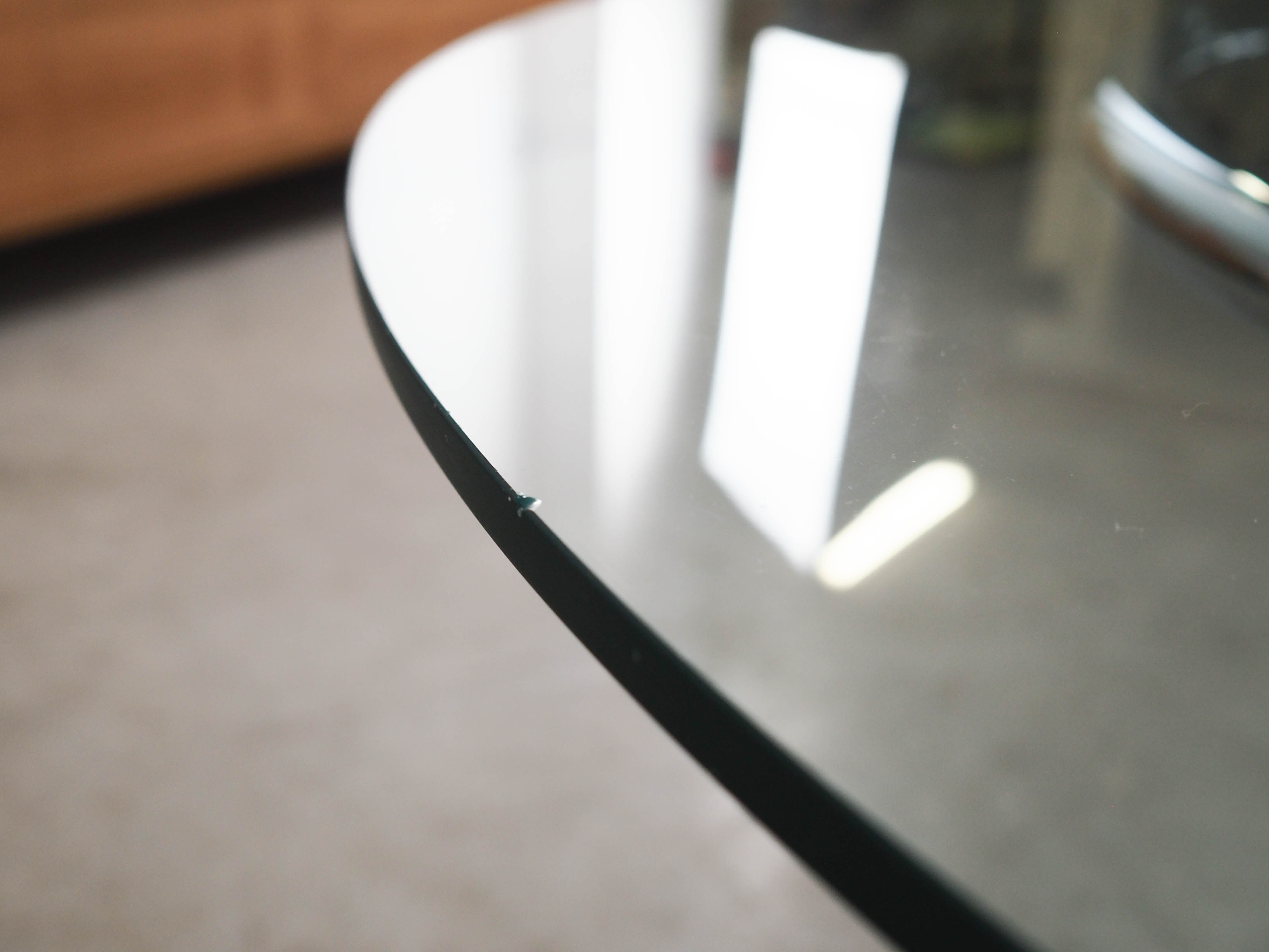Glass table, Italian design, 1970s, manufactured by Gastone Rinaldi
