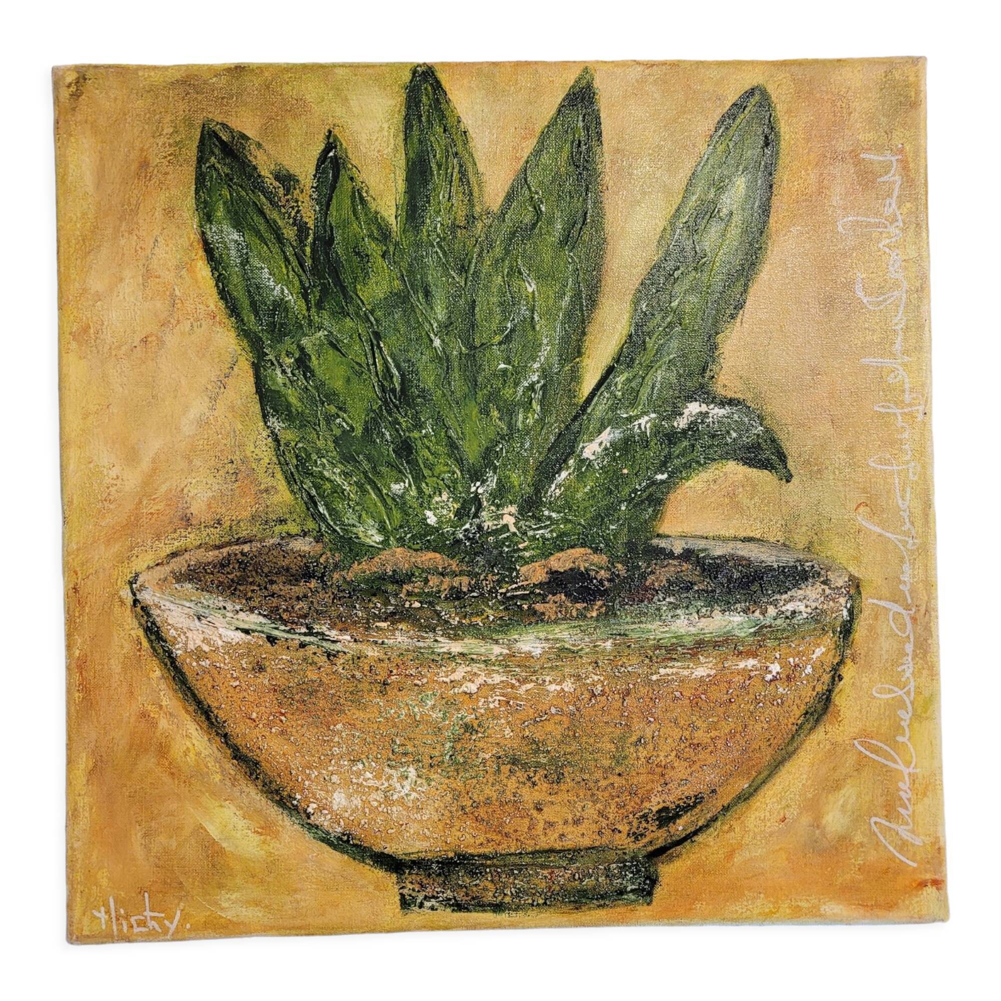 Signed painting oil on canvas still life