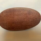 Old brutalist varnished wooden pencil pot