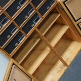 German industrial apothecary cabinet in oak and pine, mid-20th century