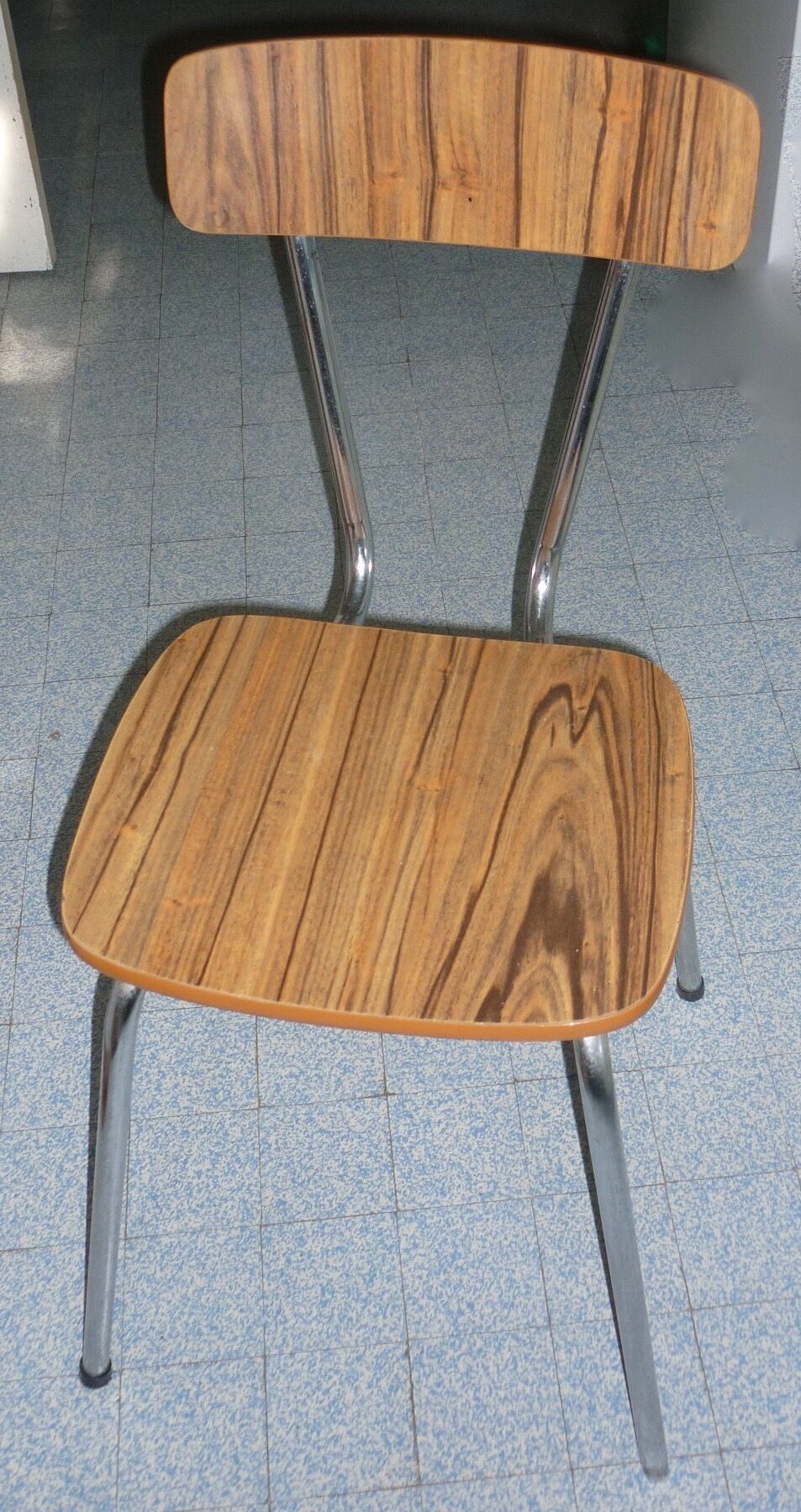 Wood-style formica kitchen chair