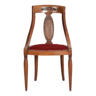 Art Deco gondola chair in solid wood