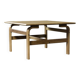 Vintage Mid-Century Scandinavian Modern Low Brown Oak Coffee Table