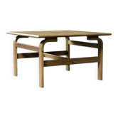 Vintage Mid-Century Scandinavian Modern Low Brown Oak Coffee Table