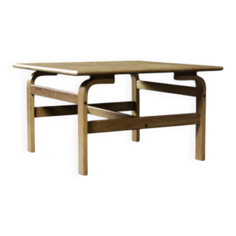 Vintage Mid-Century Scandinavian Modern Low Brown Oak Coffee Table