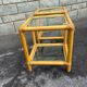 Pair of rattan and glass side tables – 1970s vintage style