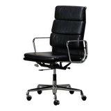 Charles & Ray Eames EA219 Office Chair in Chrome and Black leather, Vitra