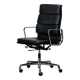Charles & Ray Eames EA219 Office Chair in Chrome and Black leather, Vitra