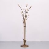 Hollywood Regency Gold flower shaped floor lamp 1980s