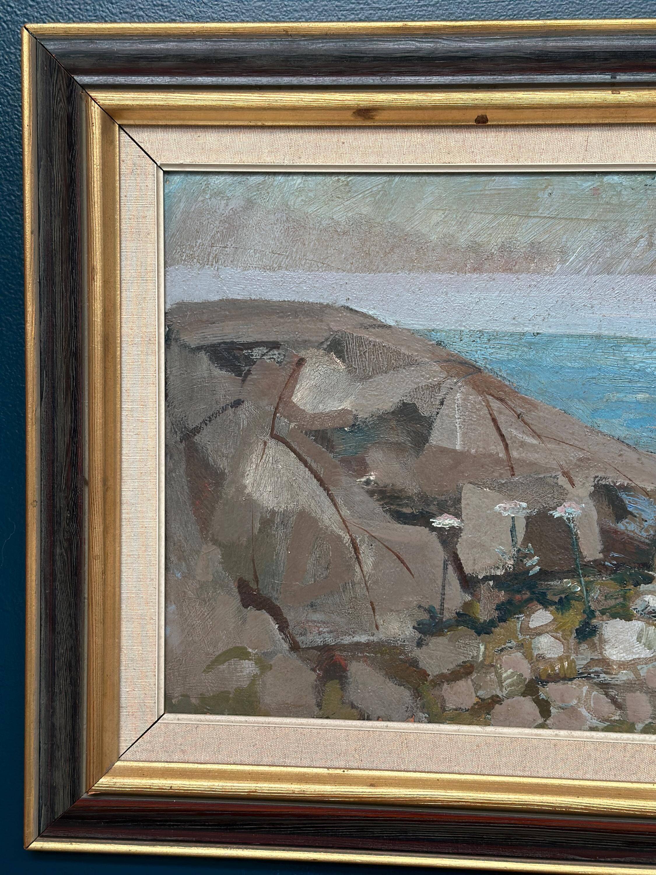 Huile su toile suédoise – “Côte” par Bertil Wahlberg – Vintage et encadrée