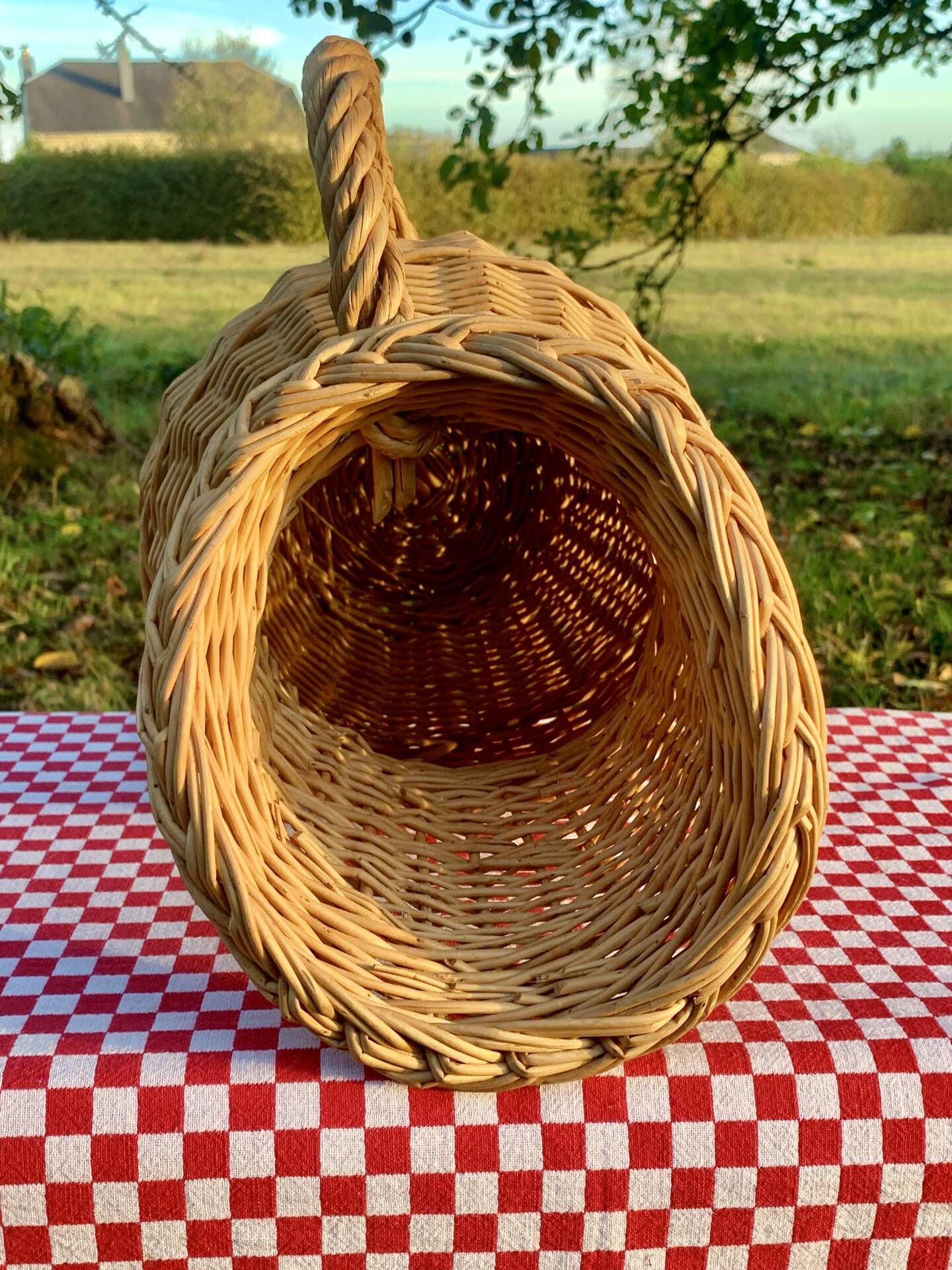 Large vintage wicker jug