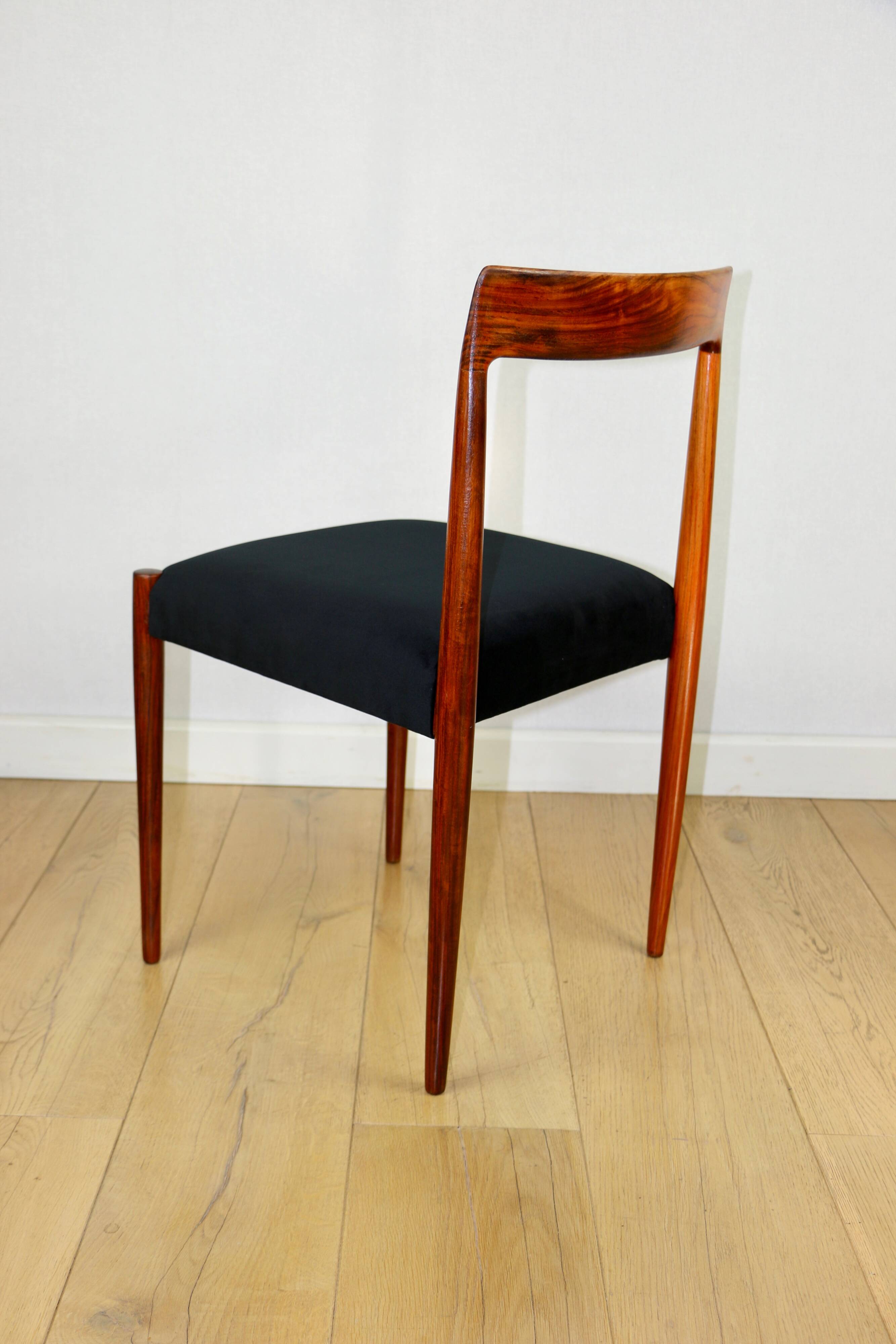 German Lübke vintage black chairs - 4 pieces - great set