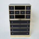 Secretary brass chrome lacquer Michel Pigneres 1970