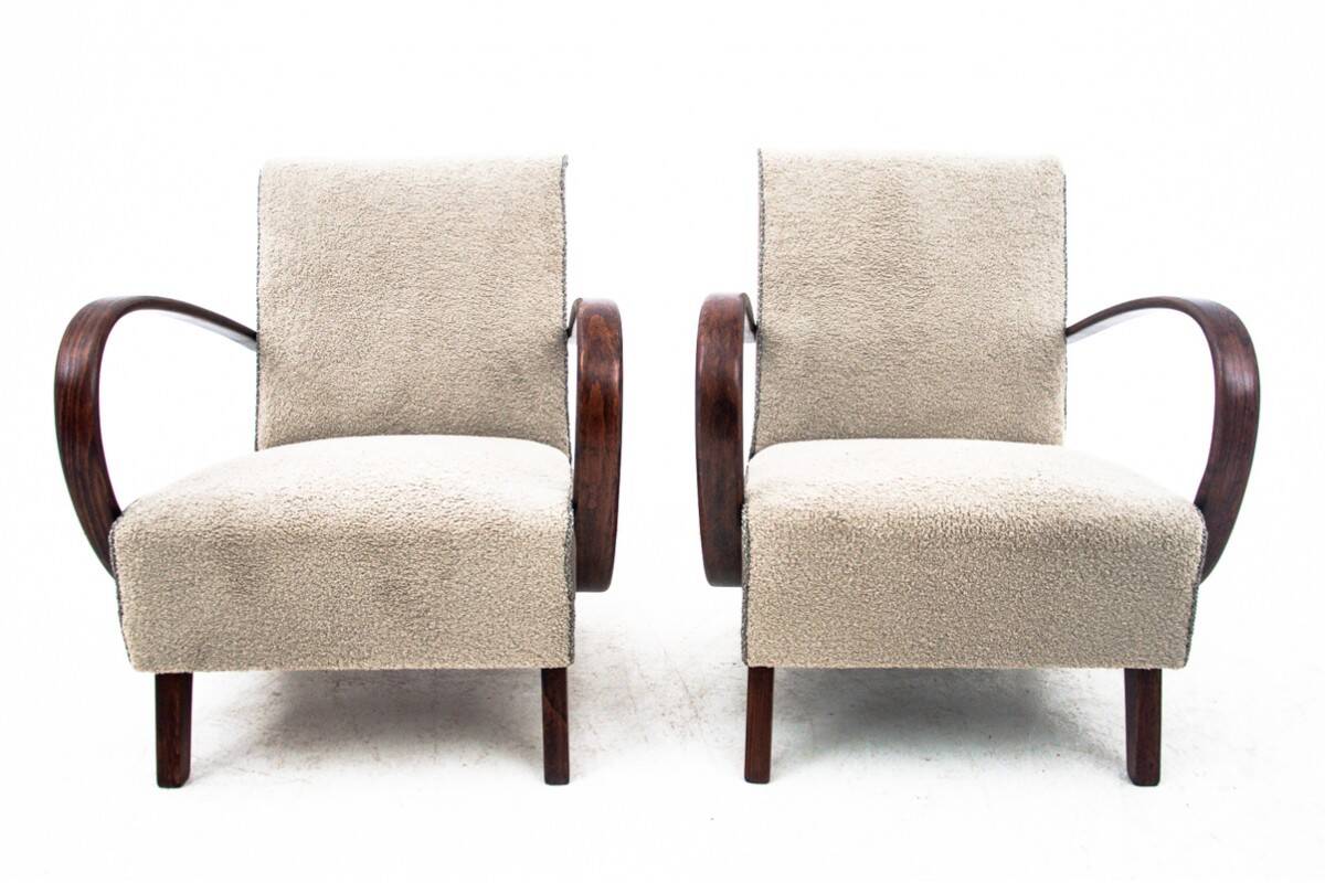 Art Deco armchairs designed by J. Halabala, Czechoslovakia, 1930s.