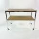 Table on wheels, laminate top and metal Eiffel legs, circa 1950