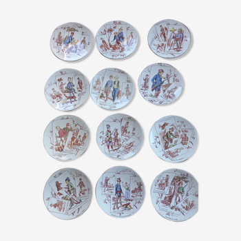 Collection 12 decorative talking plates