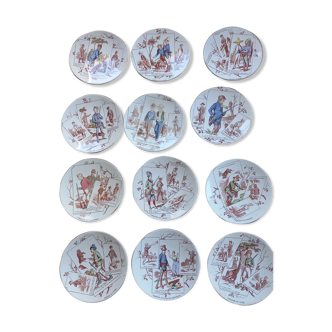 Collection 12 decorative talking plates