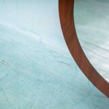 Vintage walnut wall mirror, minimalist from the 1960s.